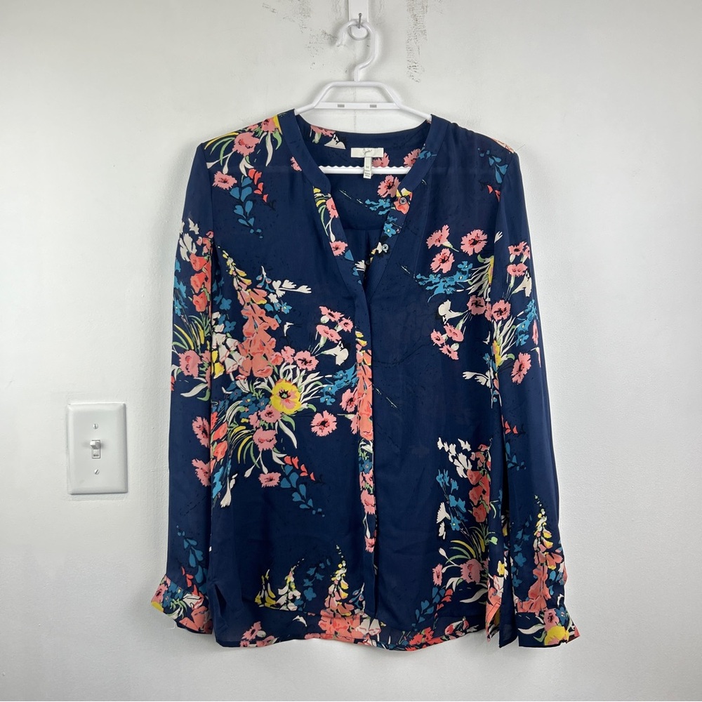 Joie Floral 100% Silk Blouse